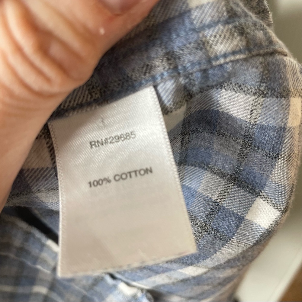 Pendleton Blue‎ Gray Cotton Plaid Button Down Shi… - image 4